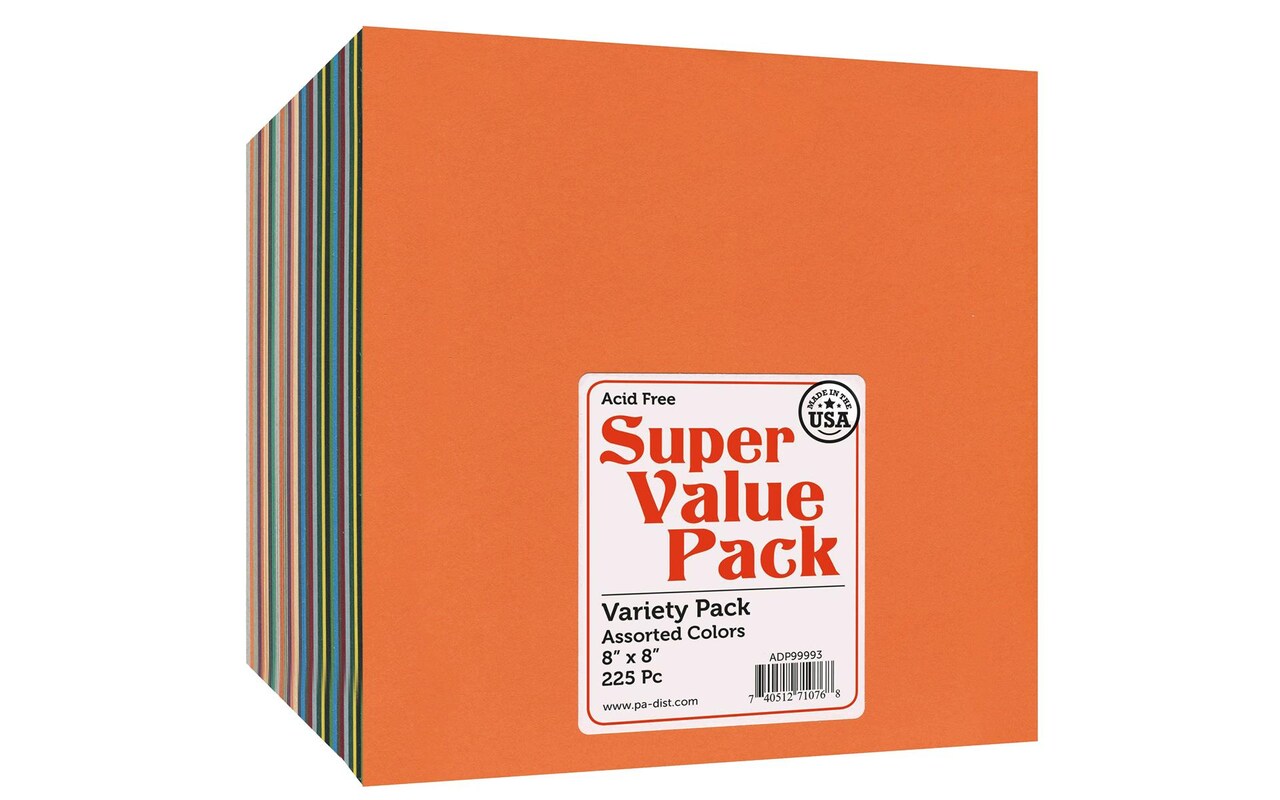 Accent Design Paper Accents Super Value Variety Pack - Heavyweight Assorted Cardstock - 8x8 - Archival Quality Scrapbook Paper for Scrapbooking, Cards, Invitations & Crafts